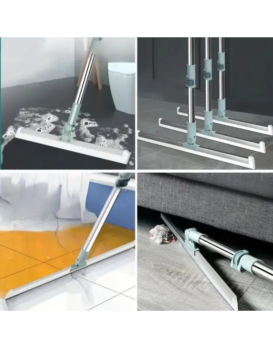 Omarı Teleskopik Oynar Başlıklı Cam ve Zemin Silme Aparatı