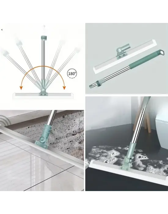 Omarı Teleskopik Oynar Başlıklı Cam ve Zemin Silme Aparatı