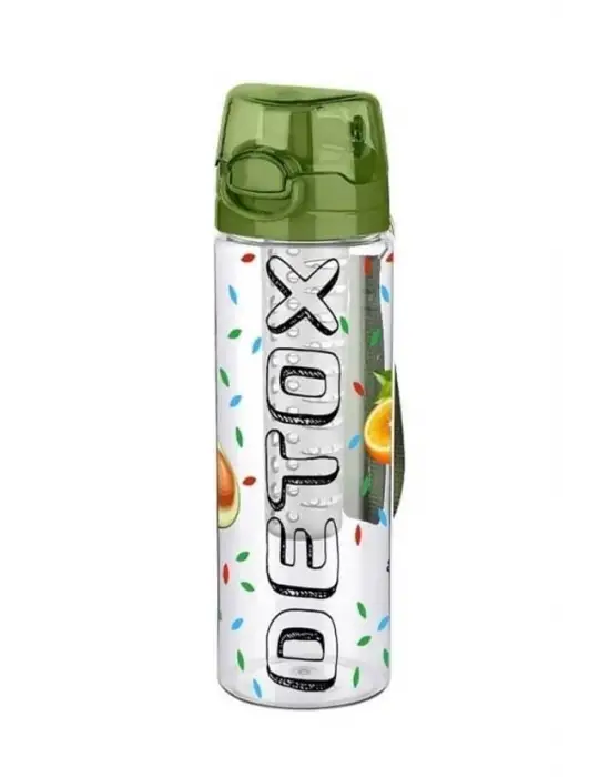 Omarı Tutma Saplı Kilitli Süzgeçli Taşınabilir Detoks Sporcu Matarası