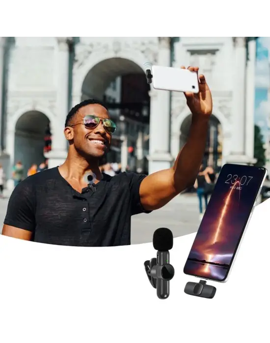 Omarı Kablosuz Yaka Mikrofonu - Type C ve Iphone Uyumlu
