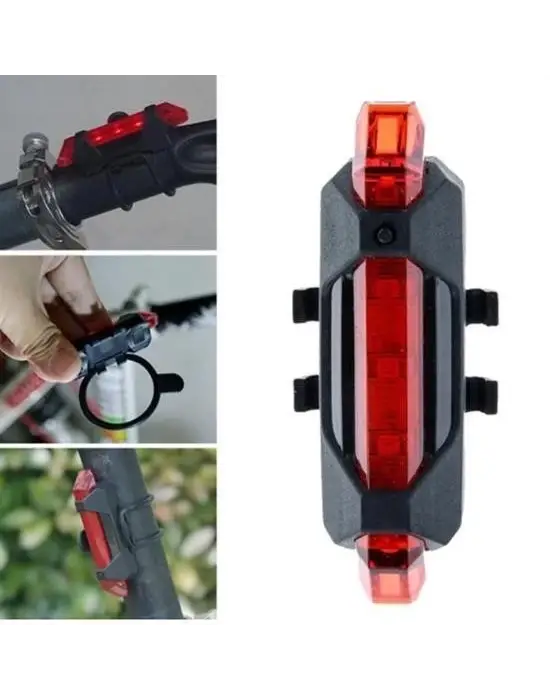 BUFFER® Usb Şarj Edilebilir Parlak Bisiklet Led Lamba Su Geçirmez Güvenlik Uyarı Arka Lamba Işığı