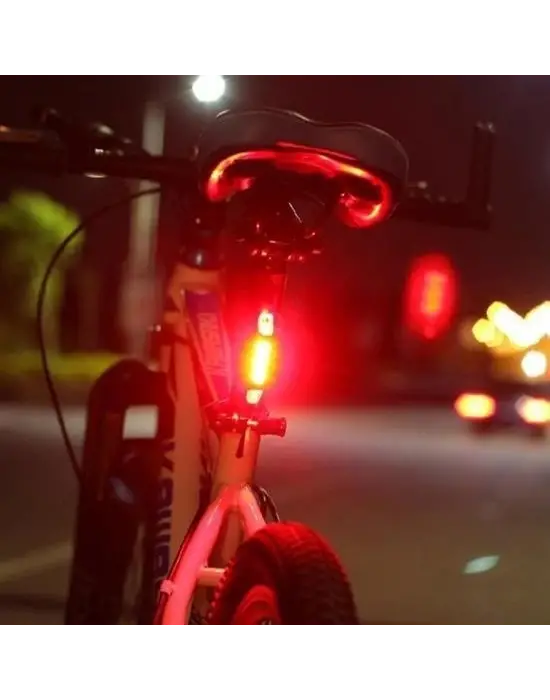 BUFFER® Usb Şarj Edilebilir Parlak Bisiklet Led Lamba Su Geçirmez Güvenlik Uyarı Arka Lamba Işığı