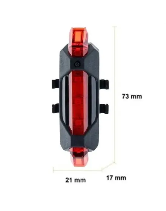 BUFFER® Usb Şarj Edilebilir Parlak Bisiklet Led Lamba Su Geçirmez Güvenlik Uyarı Arka Lamba Işığı