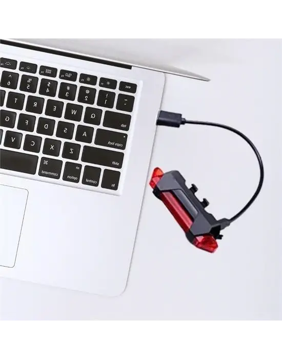 BUFFER® Usb Şarj Edilebilir Parlak Bisiklet Led Lamba Su Geçirmez Güvenlik Uyarı Arka Lamba Işığı