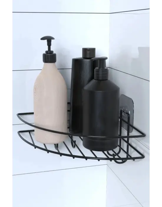 Omarı Duş Şampuanlık ve Raf Organizasyonu için Yapışkanlı Köşe Rafı