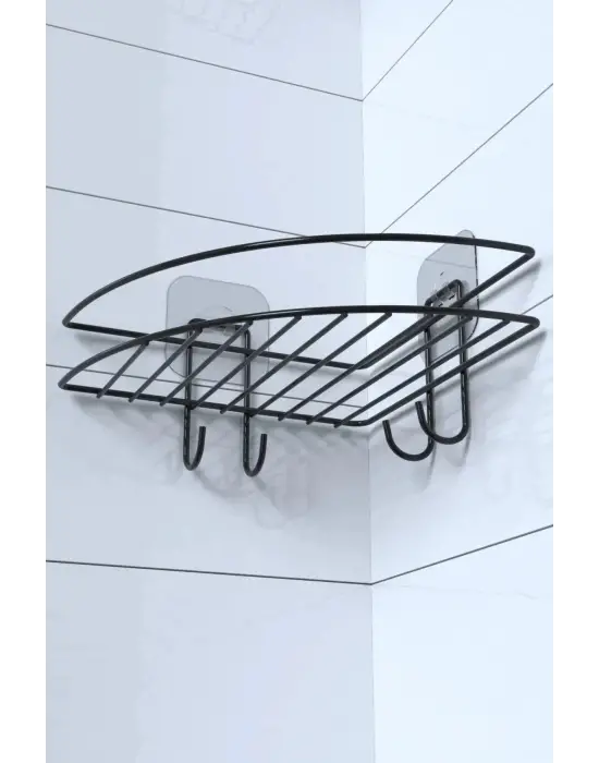 Omarı Duş Şampuanlık ve Raf Organizasyonu için Yapışkanlı Köşe Rafı