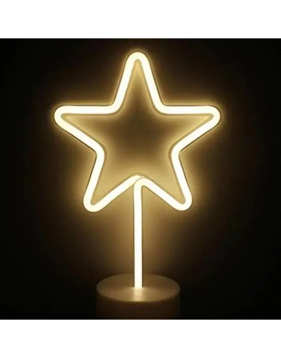 BUFFER® Yıldız Tasarımlı Neon Led Masa Ve Gece Lambası Dekoratif Işık