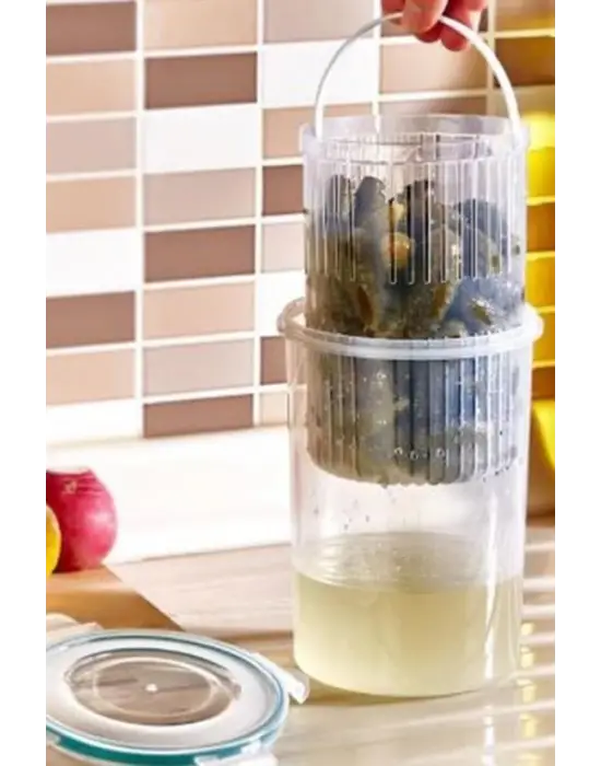 Omarı Zeytin Turşu Yıkama ve Saklama Kabı Klipsli Kapaklı - Pratik Mutfak Aleti