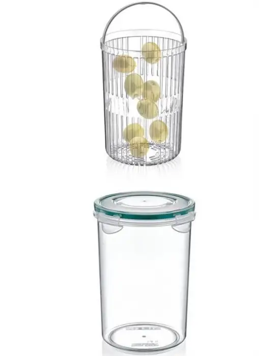 Omarı Zeytin Turşu Yıkama ve Saklama Kabı Klipsli Kapaklı - Pratik Mutfak Aleti