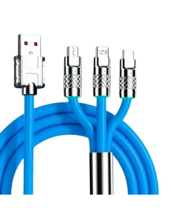 Omarı Hızlı Şarj Kablosu Mavi 3-in-1 Set