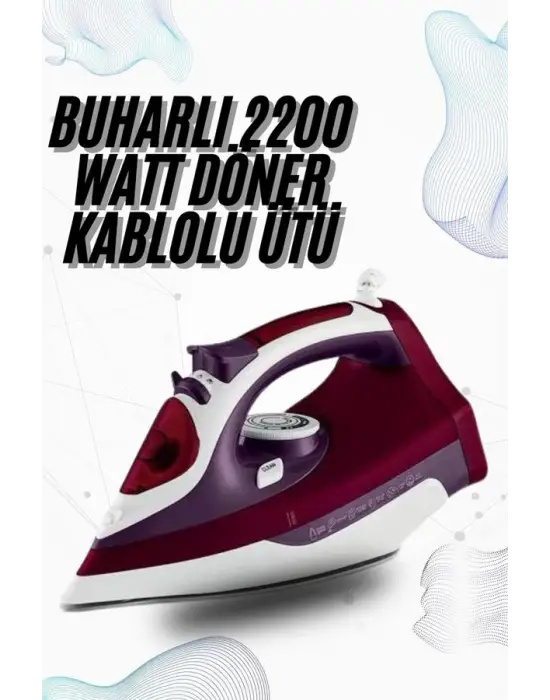 Buharlı Kablolu Ütü 2200 Watt Kireçlenme Önleyici Şok Buharlı