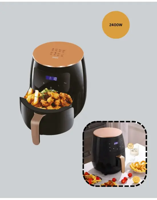Büyük Boy 6 Litre Airfryer 2400w Sesli Uyarı Lcd Ekran