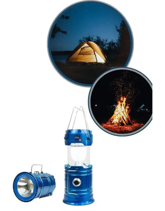 Büyük Boy Güneş Enerjili Kamp Feneri Işıldak Lamba Usb Şarjlı