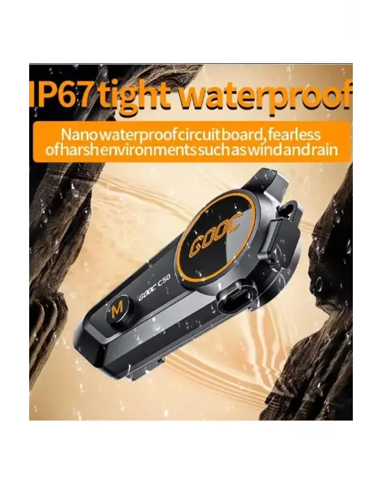 C50 2x Motosiklet Intercom Kask Kulaklık 1000 Mah Rgb Işıklı Çift Eşleşme