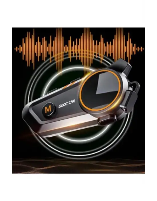 C50 Motosiklet Intercom Kask Kulaklık 1000 Mah Rgb Işıklı Bluetooth Kulaklık Ip67