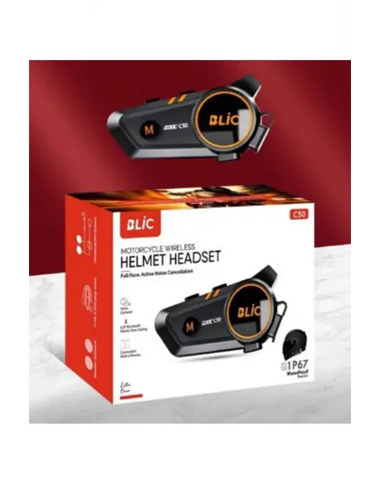 C50 Motosiklet Intercom Kask Kulaklık 1000 Mah Rgb Işıklı Bluetooth Kulaklık Ip67