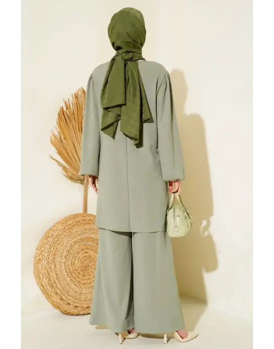 Çağla Yeşili Tunik Pantolon Alt Üst Takım 6663