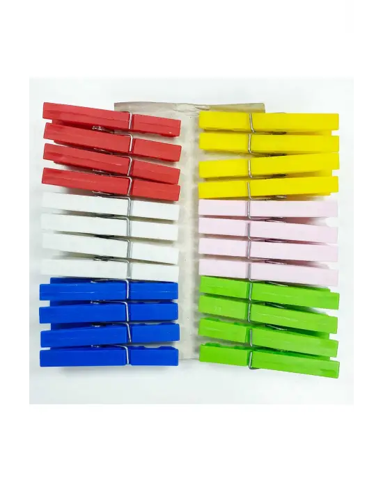 Omarı Çelik Yaylı Çamaşır Mandalı Seti - 24 Adet