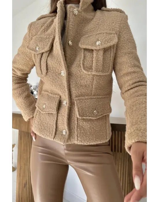 Camel Cepli Yumoş Ceket