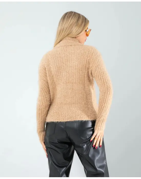 Omarı Şık Fermuarlı Sakal Triko