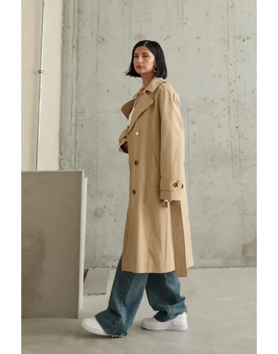 Omarı Kadın Uzun Kemerli Trençkot