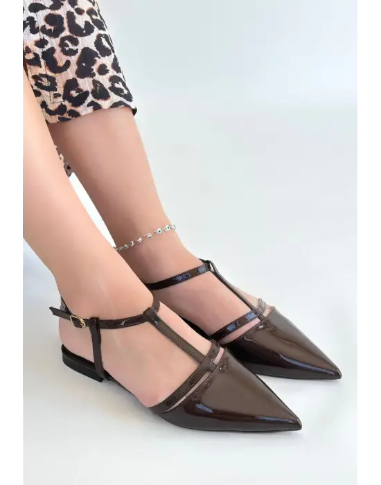 Omarı Rugan Kahverengi Babet Ayakkabı