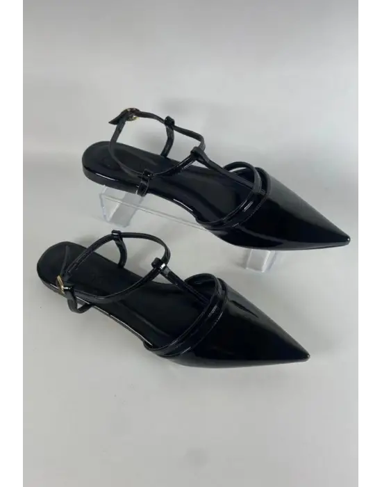 Canca Siyah Rugan Babet Ayakkabı