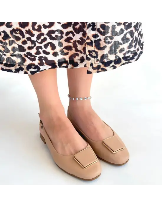 Omarı Nude Cilt Babet Ayakkabı - Şıklık Ve Rahatlık Bir Arada