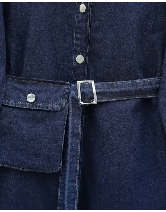 Çanta Cepli Çimalı Pantolonlu Kot Takım  -Laci