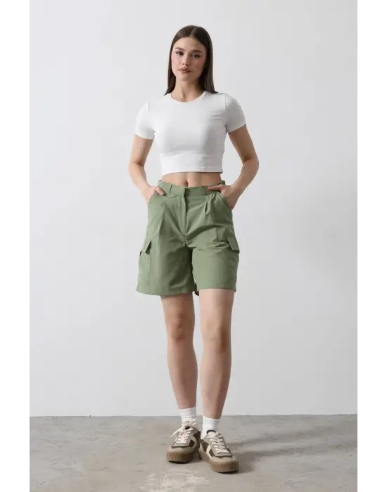 Cargo Cepli Şort - Haki