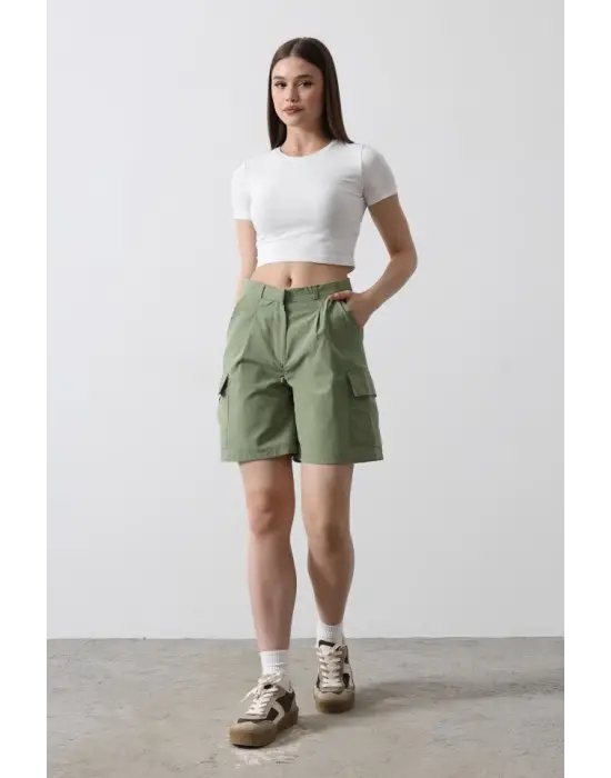 Cargo Cepli Şort - Haki
