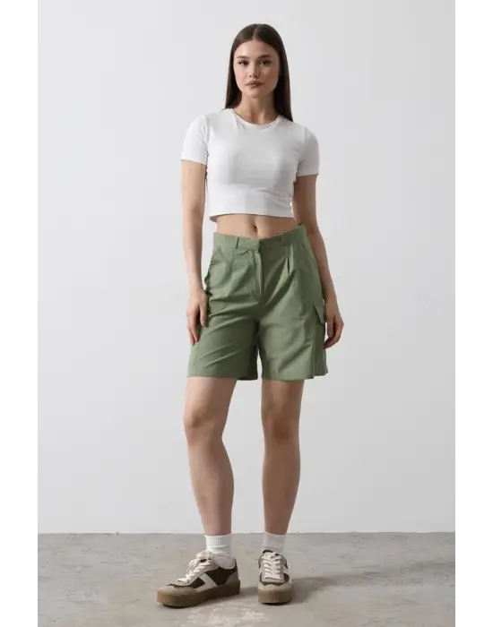 Cargo Cepli Şort - Haki