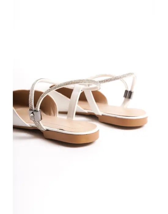 Rahat Taş Detaylı Bayan Babet Ayakkabı