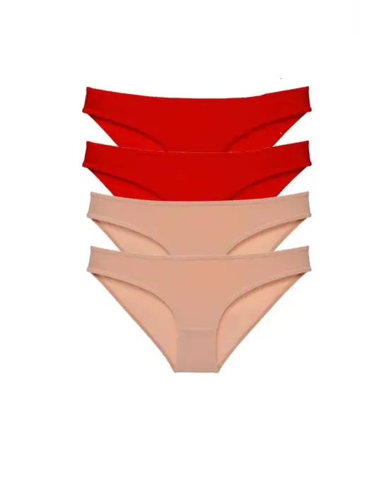 Çarpıcı Kadın Slip Seti Kırmızı Ten