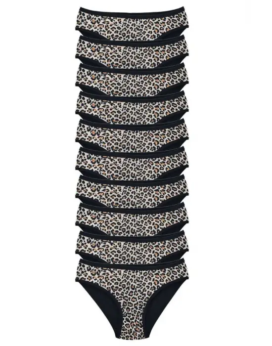 Çarpıcı Leopar Desenli Kadın Slip Külot