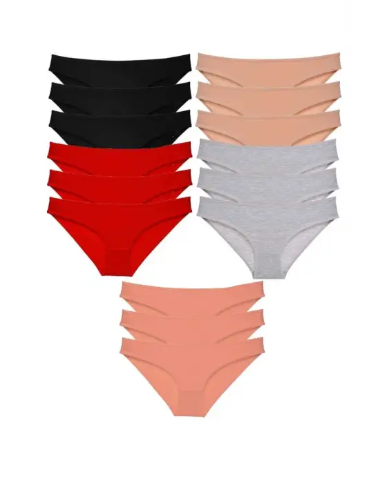 Çarpıcı Likralı Kadın Slip Külot Seti