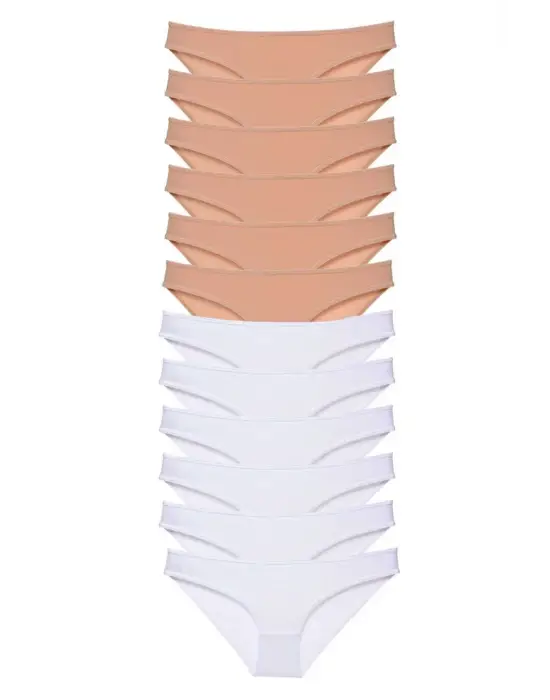 Çarpıcı Likralı Kadın Slip Külot Seti
