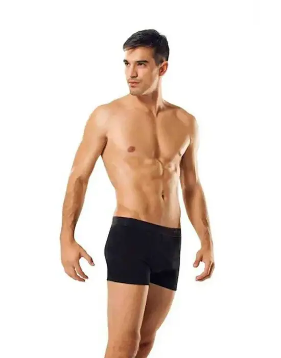Çarpıcı Likralı Siyah Erkek Boxer