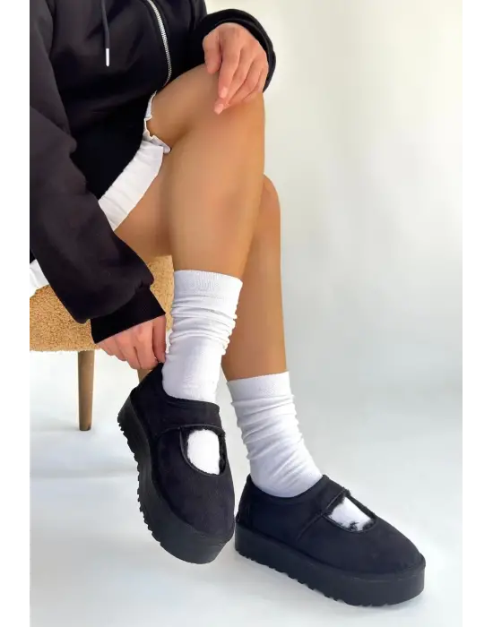 Carren Siyah Süet Bot