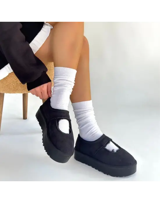 Carren Siyah Süet Bot