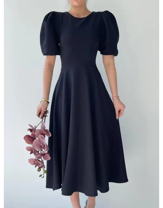 Omarı Şık Balon Kol Elbise Modelleri