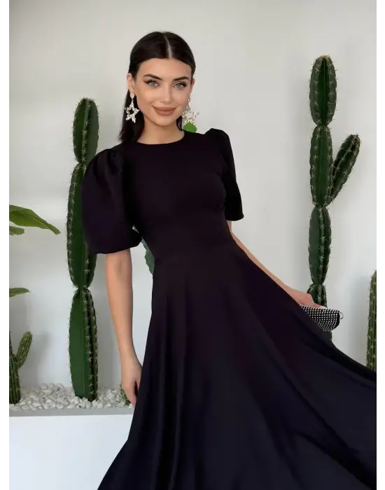 Omarı Şık Balon Kol Elbise Modelleri