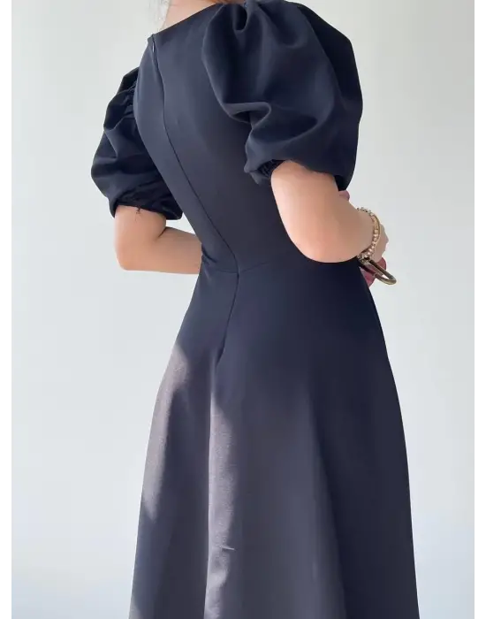 Omarı Şık Balon Kol Elbise Modelleri