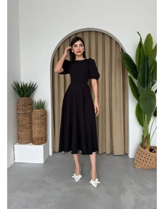 Omarı Şık Balon Kol Elbise Modelleri