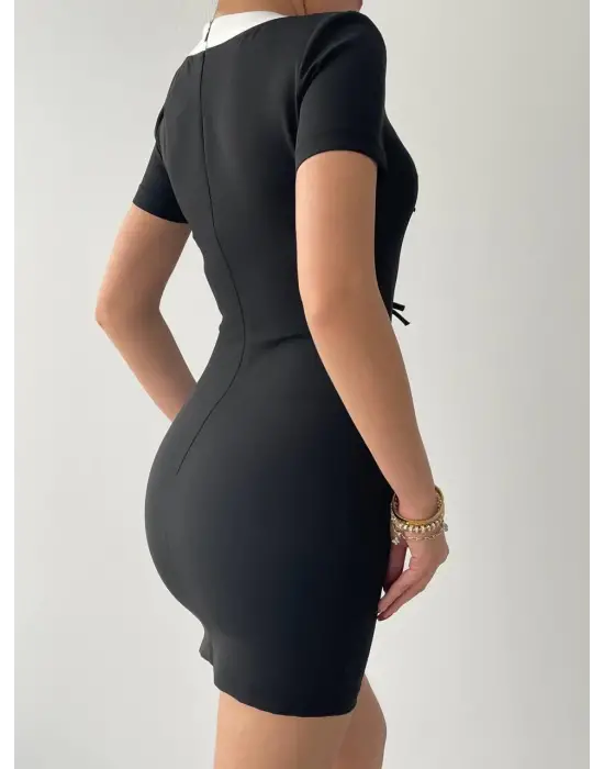 Omarı Fiyonk Detaylı Şık Elbise