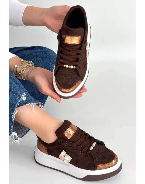 Ceans Kahverengi Süet Bağcıklı Spor Ayakkabı