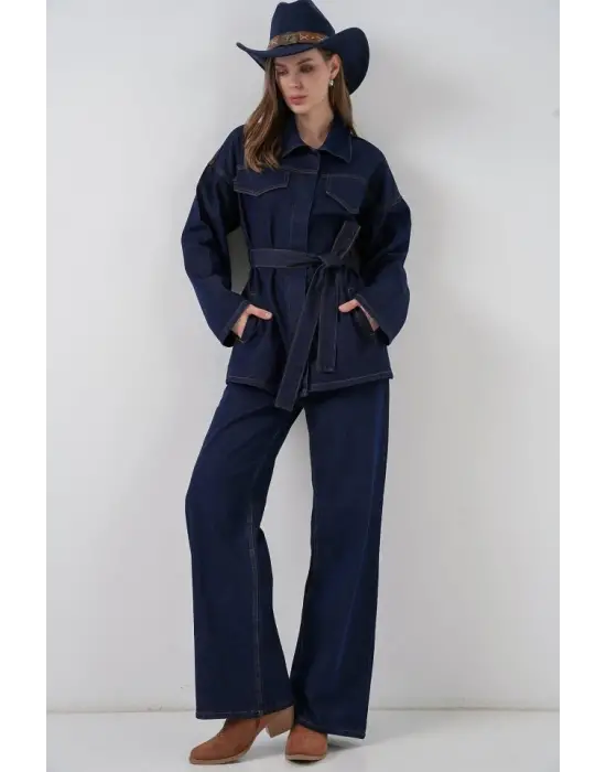 Ceket Pantolon Kot İkili Takım 30059 - Lacivert