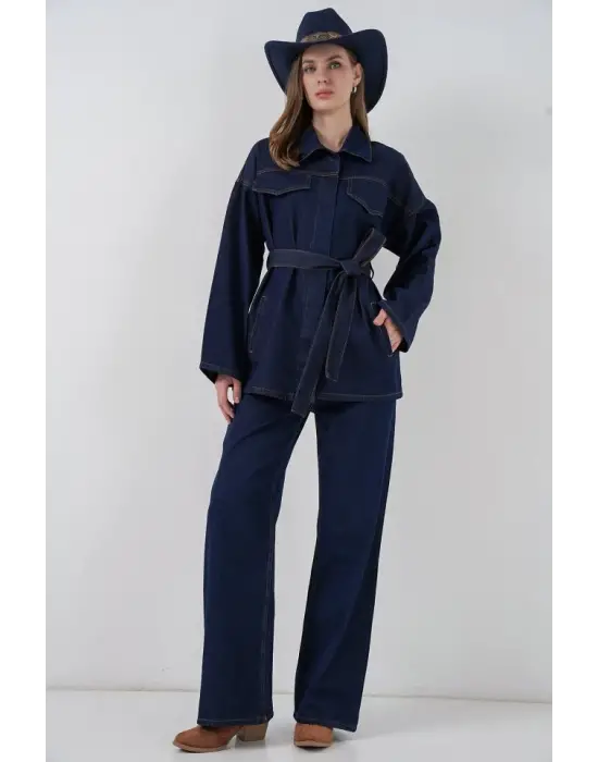 Ceket Pantolon Kot İkili Takım 30059 - Lacivert