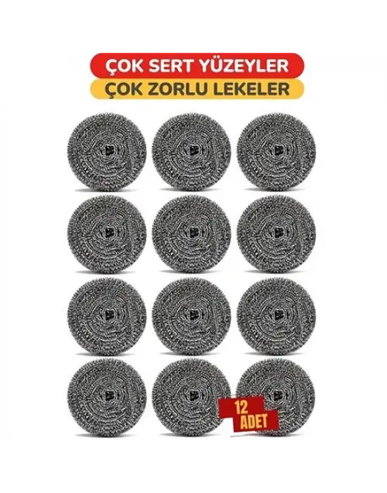 Çelik Bulaşık Ovalama Teli 12 Adet