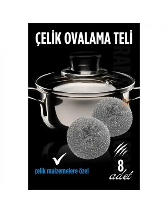 Çelik Bulaşık Ovalama Teli 8 Adet
